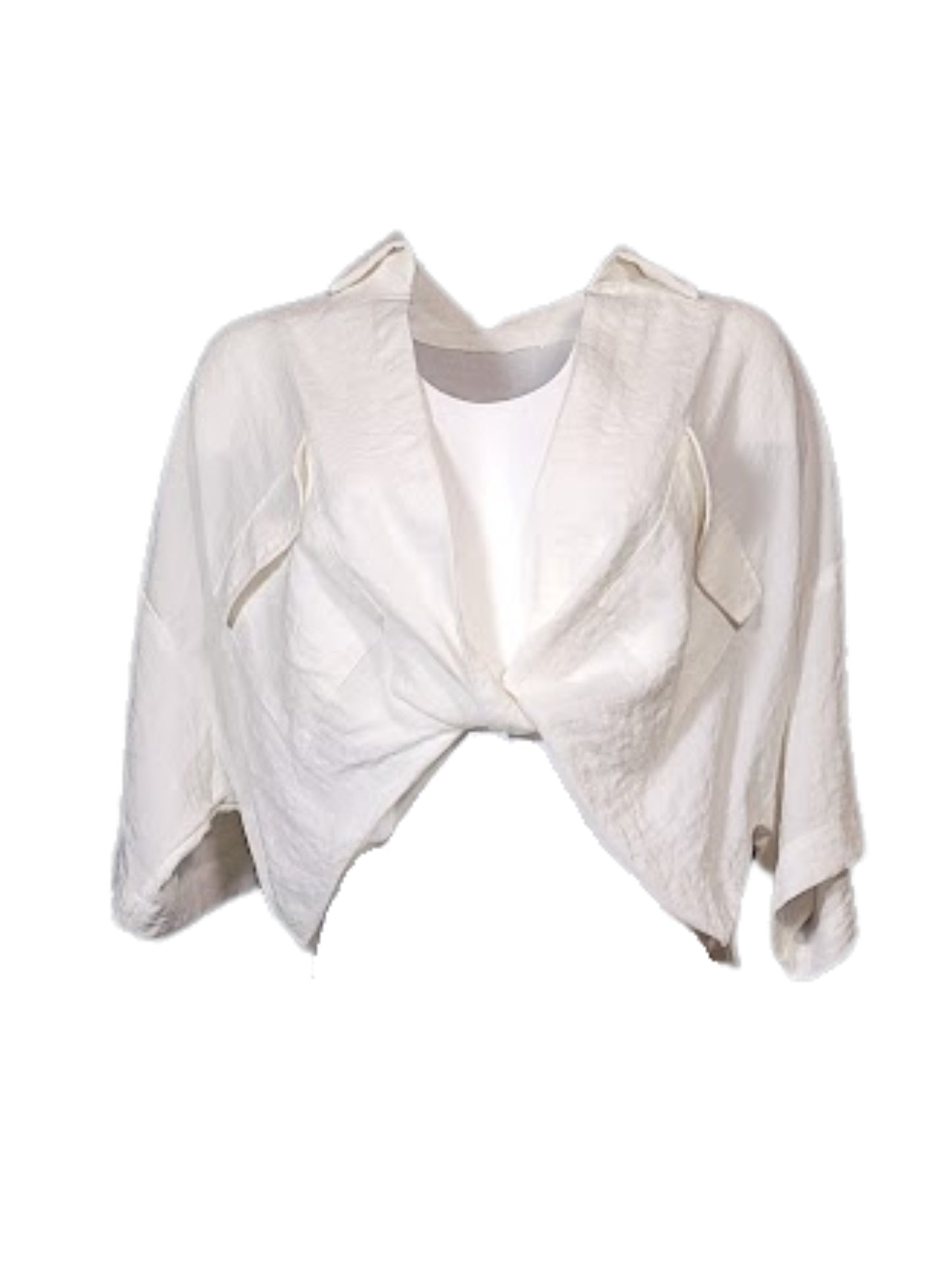 The Tira Top - Cropped Twist, White Tencel Blend