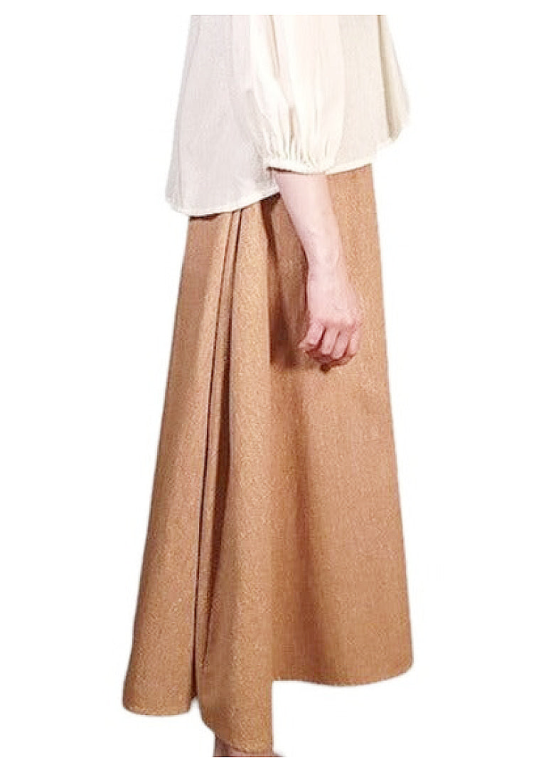 La Lago Skirt - Gathered A-Line, Textured Linen