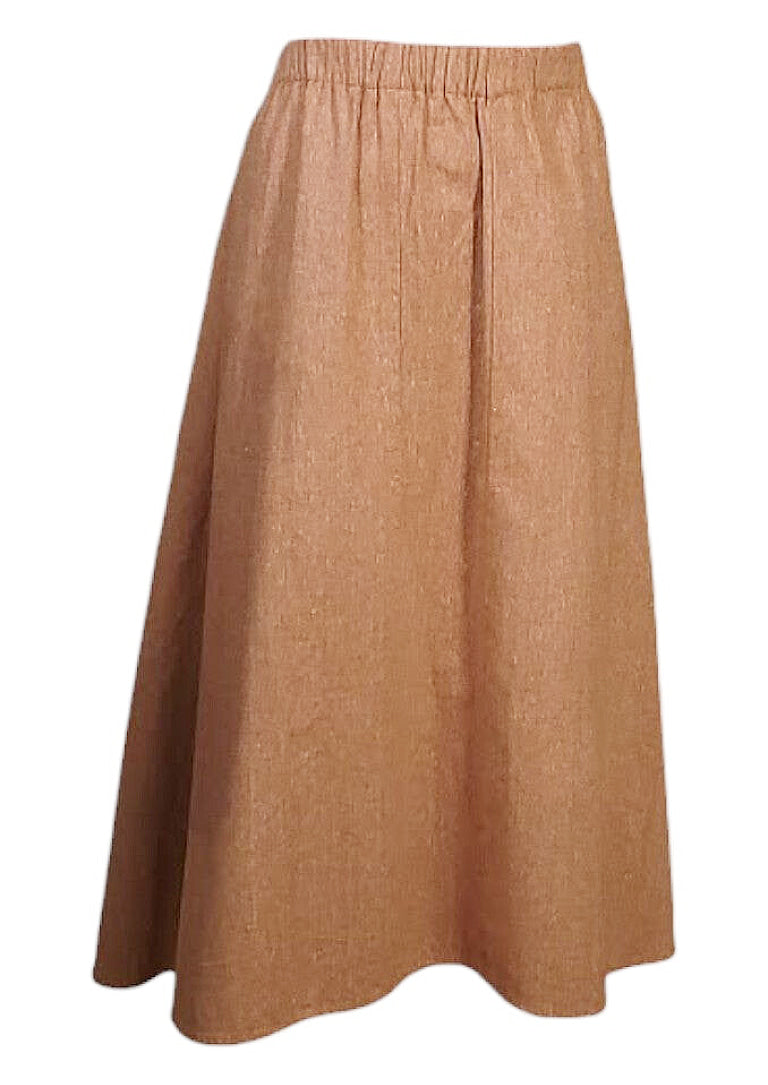 La Lago Skirt - Gathered A-Line, Textured Linen