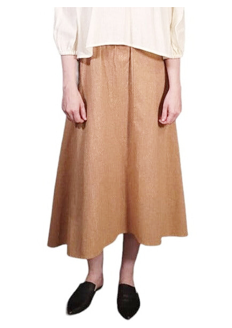 La Lago Skirt - Gathered A-Line, Textured Linen