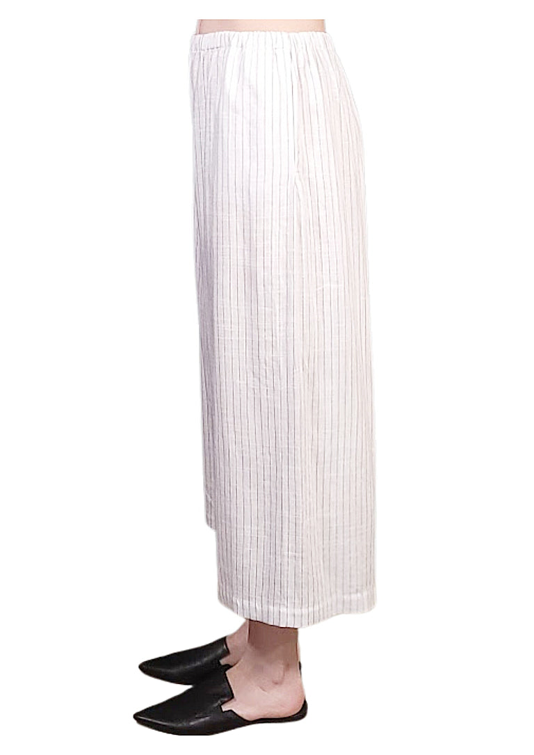 La Preza Wide Leg Resort Pant - Pin Stripe, Linen Blend