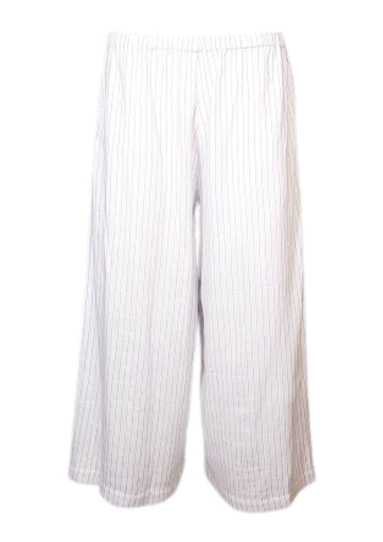 La Preza Wide Leg Resort Pant - Pin Stripe, Linen Blend