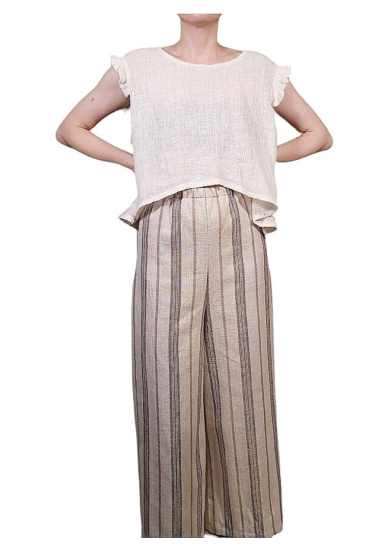 La Preza Wide Leg Resort Pant Variegated Stripe