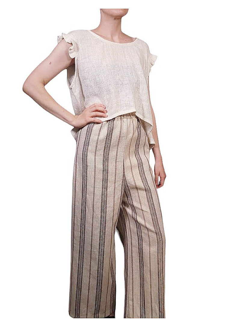 La Preza Wide Leg Resort Pant Variegated Stripe