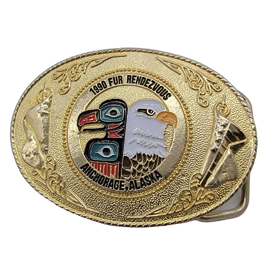 1990 Anchorage Alaska Western Belt Buckle Vintage