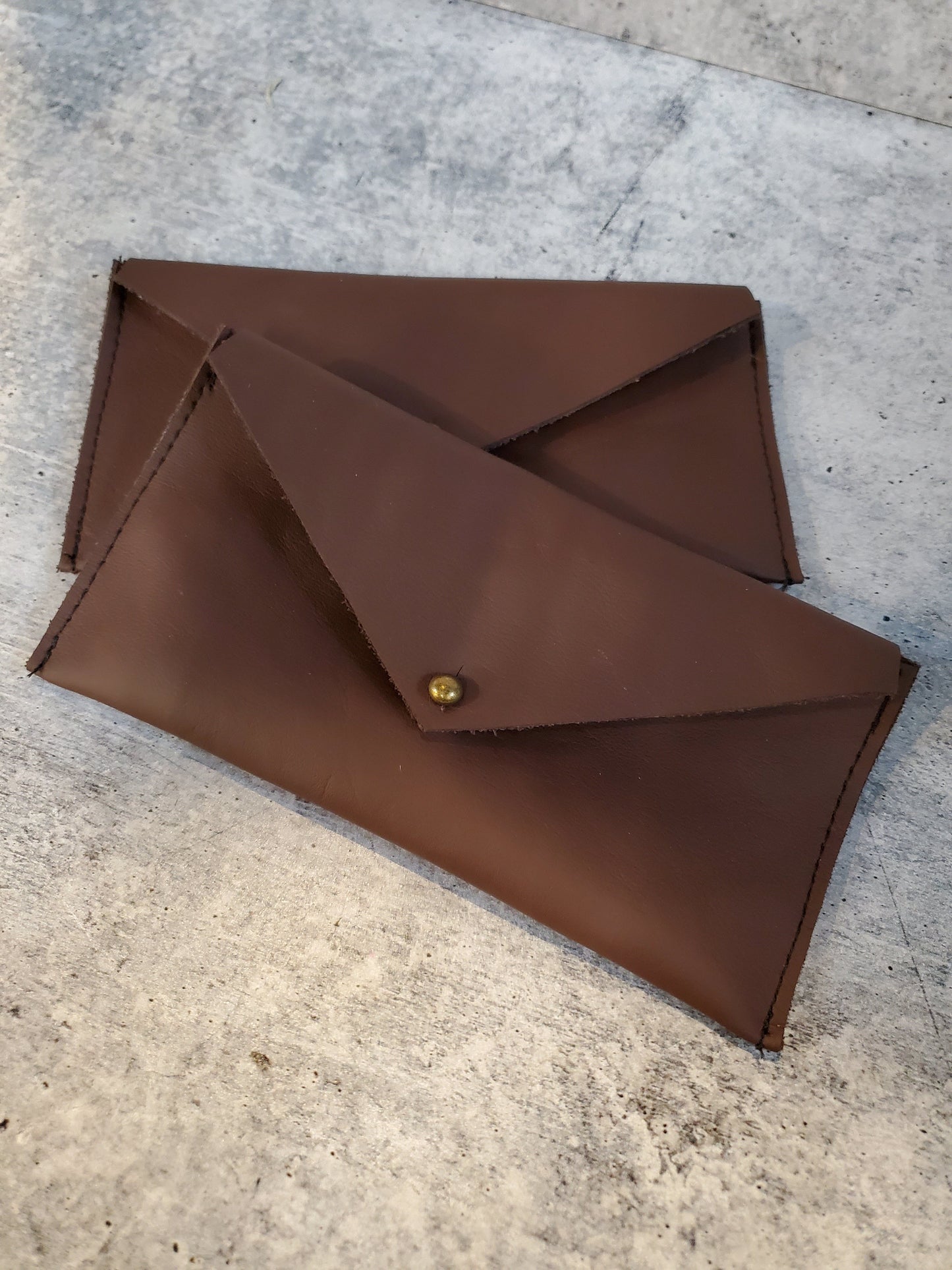 Leather Envelope Clutch Wallet: Various Colors