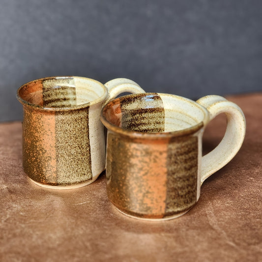 2Pc - Ceramic Dip Dyed Mugs Vintage Pottery