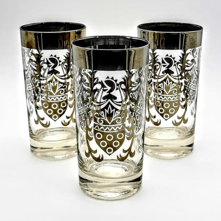 3 Pc - Vintage Kimiko Guardian Cres Highball Glasses Glassware