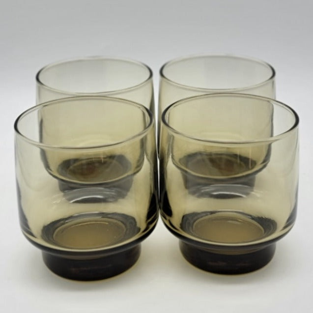 8 Pc - Mid Century Modern 1970S Libbey Tumblers Tawny Smokey Browns Vintage Glassware
