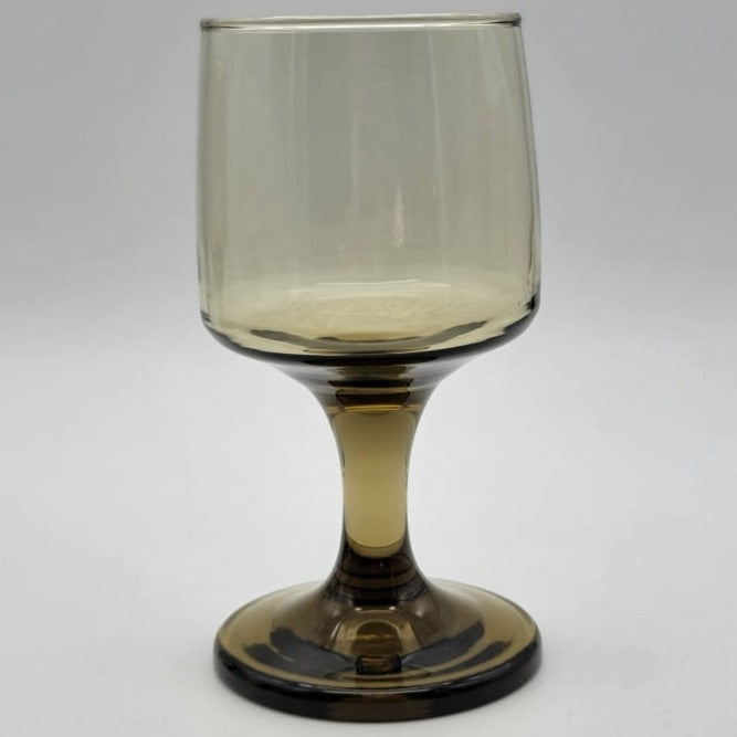 8 Pc - Mid Century Modern 1970S Libbey Wine Goblets- Tawny Smokey Browns Vintage Glassware