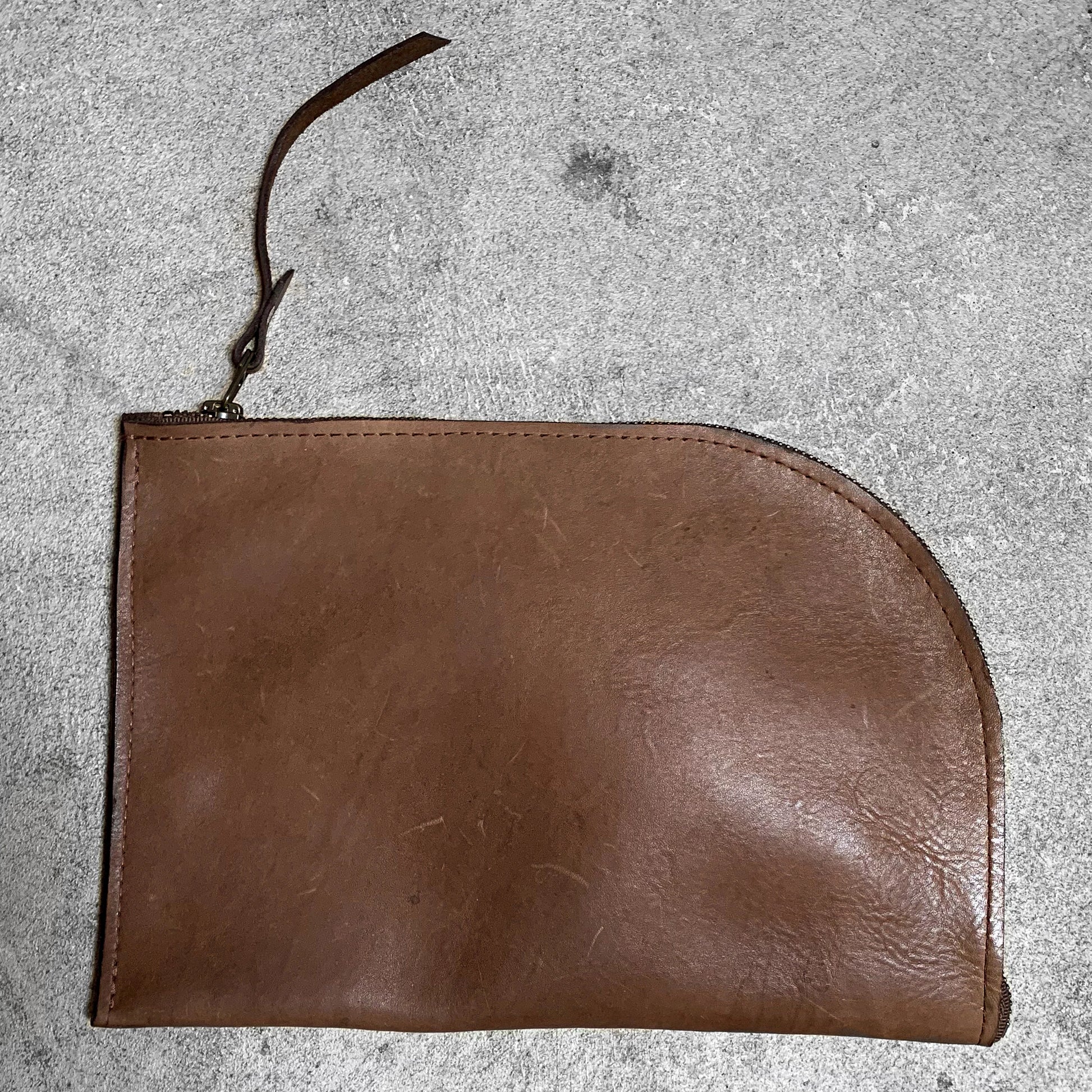 Leather Clutch in saddle, by Admonish.