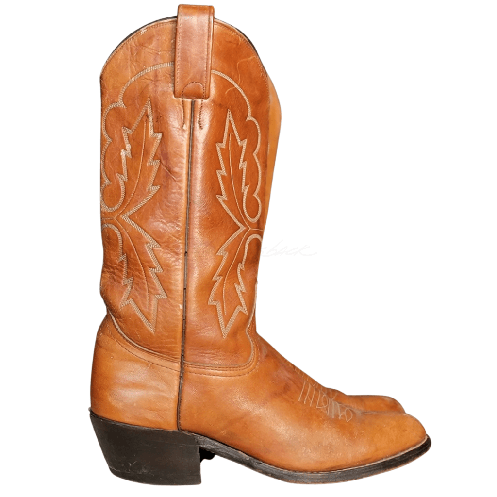 Abilene Orange Brown Cowboy Boots 7D Harkensback