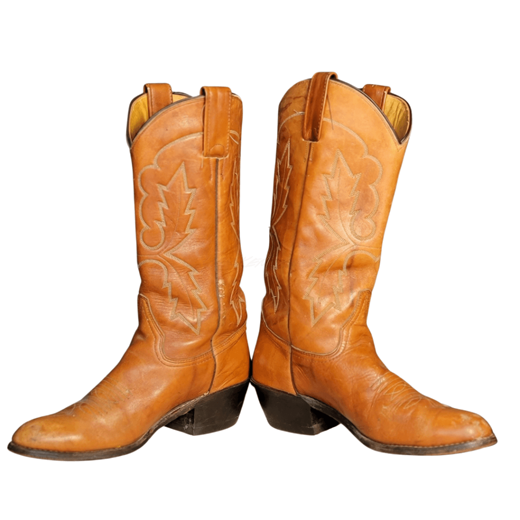Abilene Orange Brown Cowboy Boots 7D