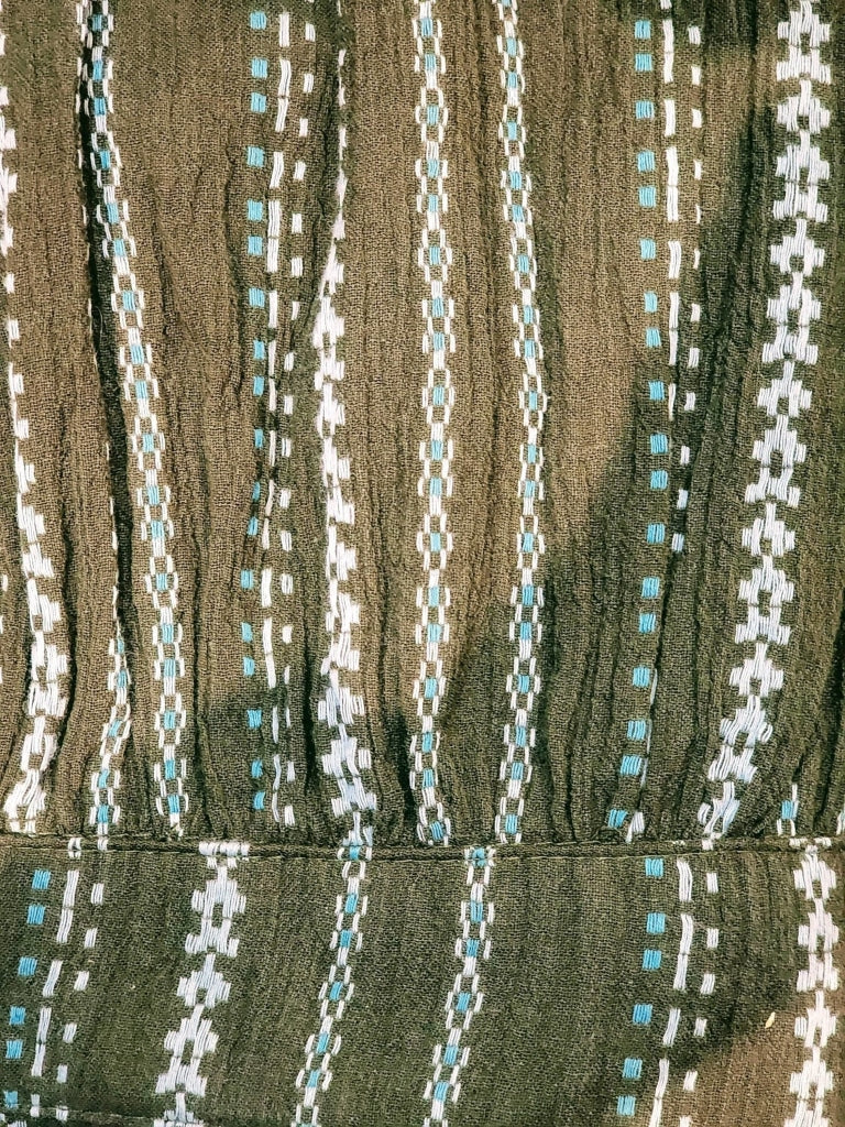 Pinafore Dress Apron Cotton Gauze - Olive Stripe Apparel