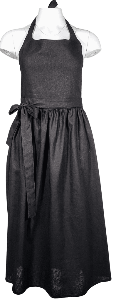 Pinafore Dress Apron Linen Rayon - Black Apparel