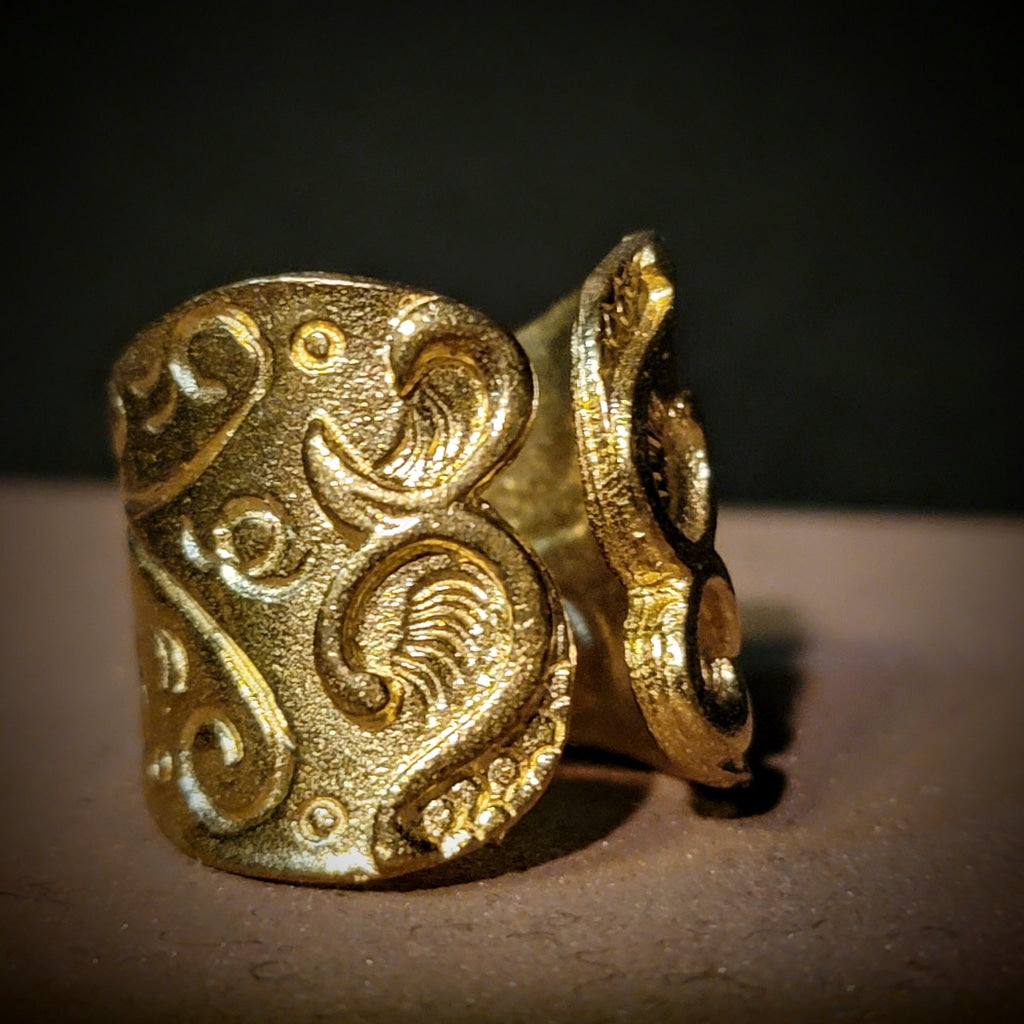 Aries Ram Brass Ring Cuff Jewelry