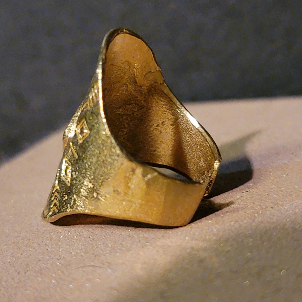Arrow And Diamond Pressed Brass Ring Or Bandana Slide Jewelry