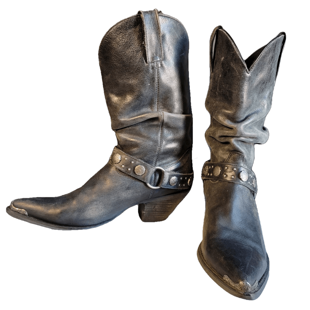 Ash Black Durango Western Slouch Boots W 8.5 Vintage Boot
