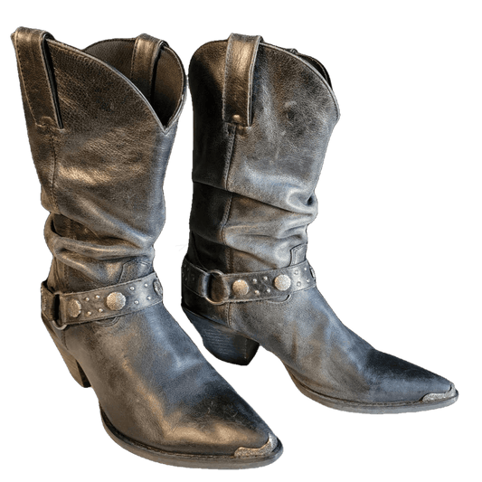Ash Black Durango Western Slouch Boots W 8.5 Vintage Boot