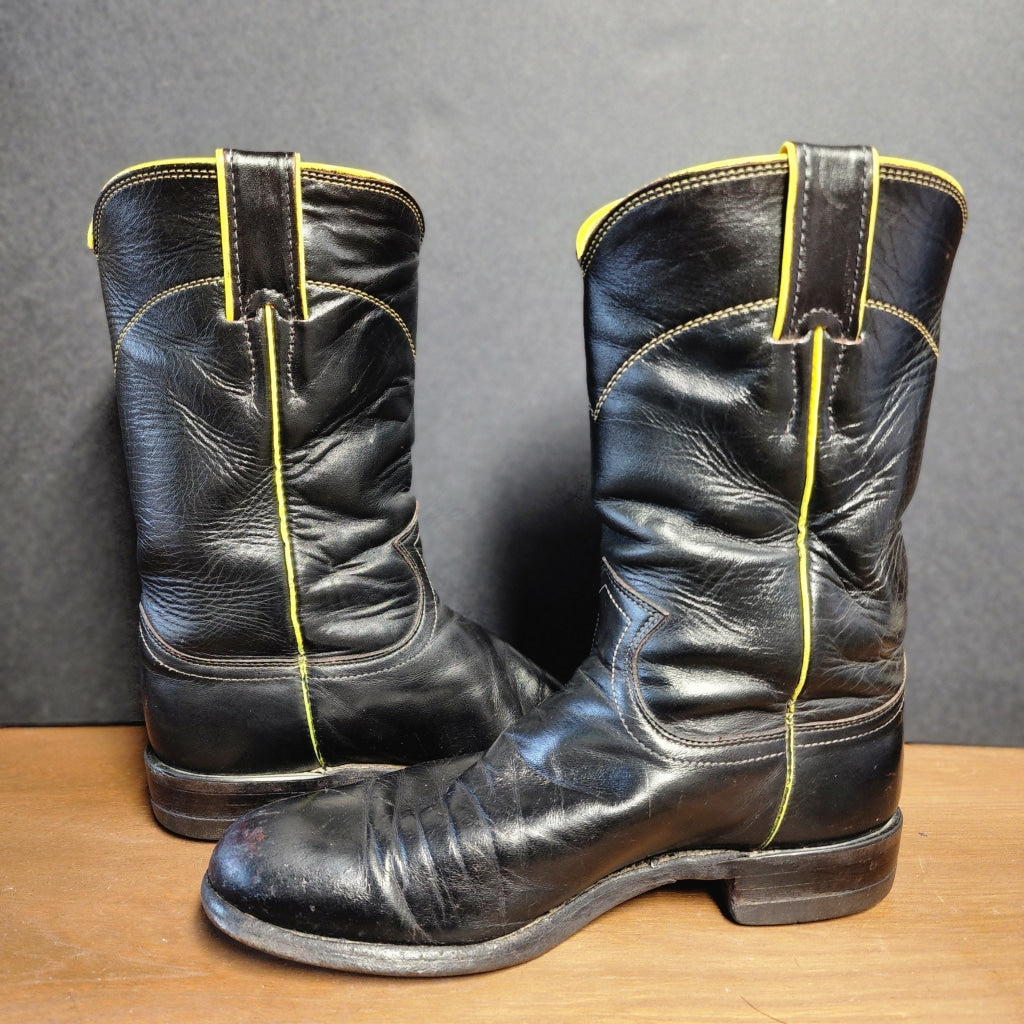 Black And Yellow Justin Ropers - M 6.5 / W 8 Vintage Western Boot