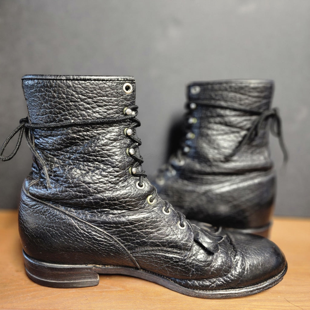 Black Bullhide Justin Kiltie Western Boots - M 11 Vintage Boot