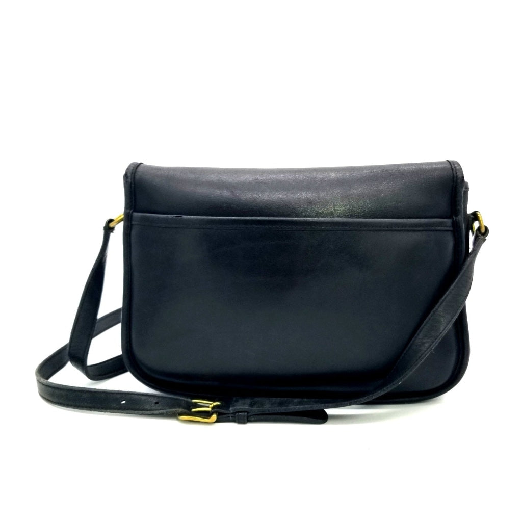 Black Leather Coach Cross Body Bag Vintage