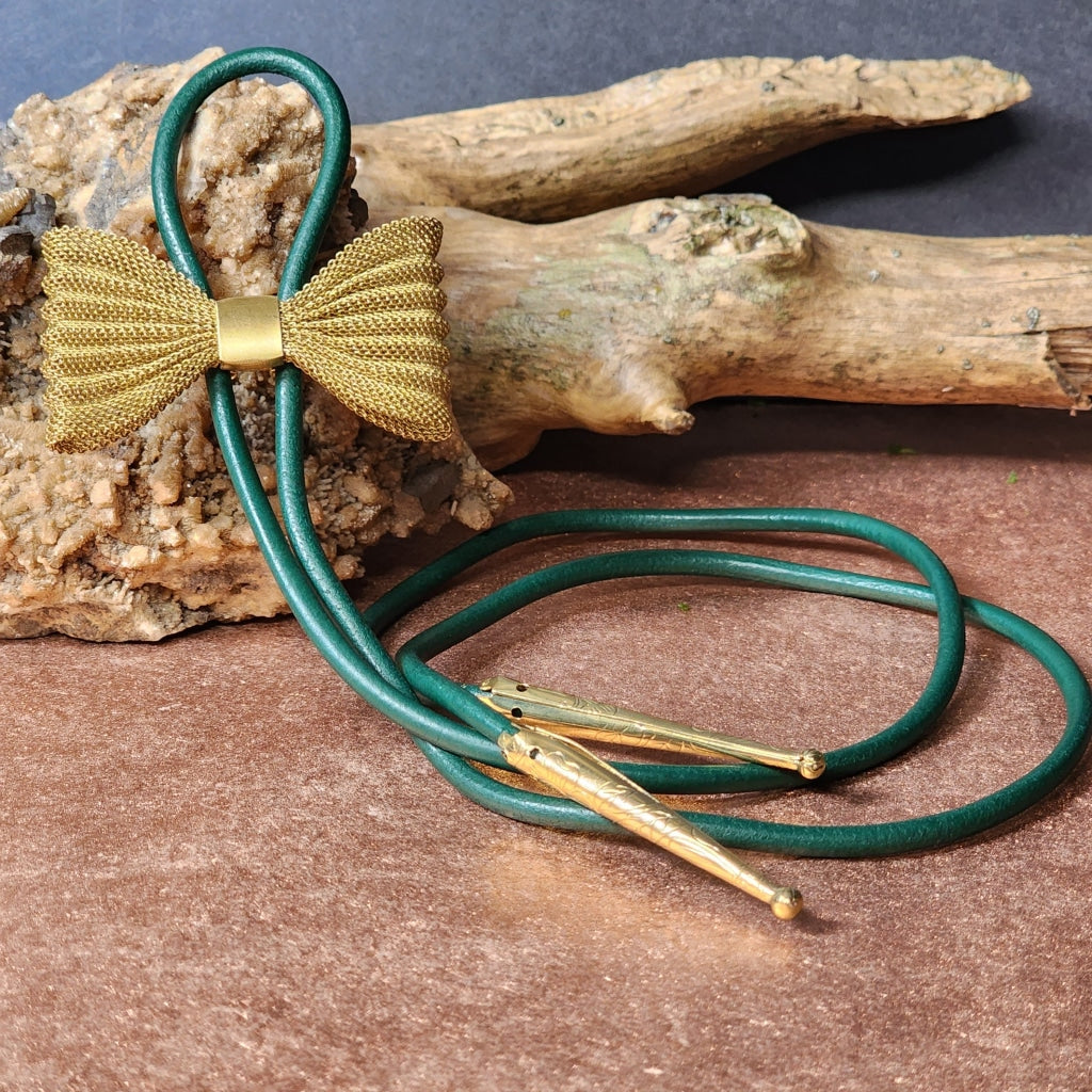 Brass Bow Bolo Slide Jewelry