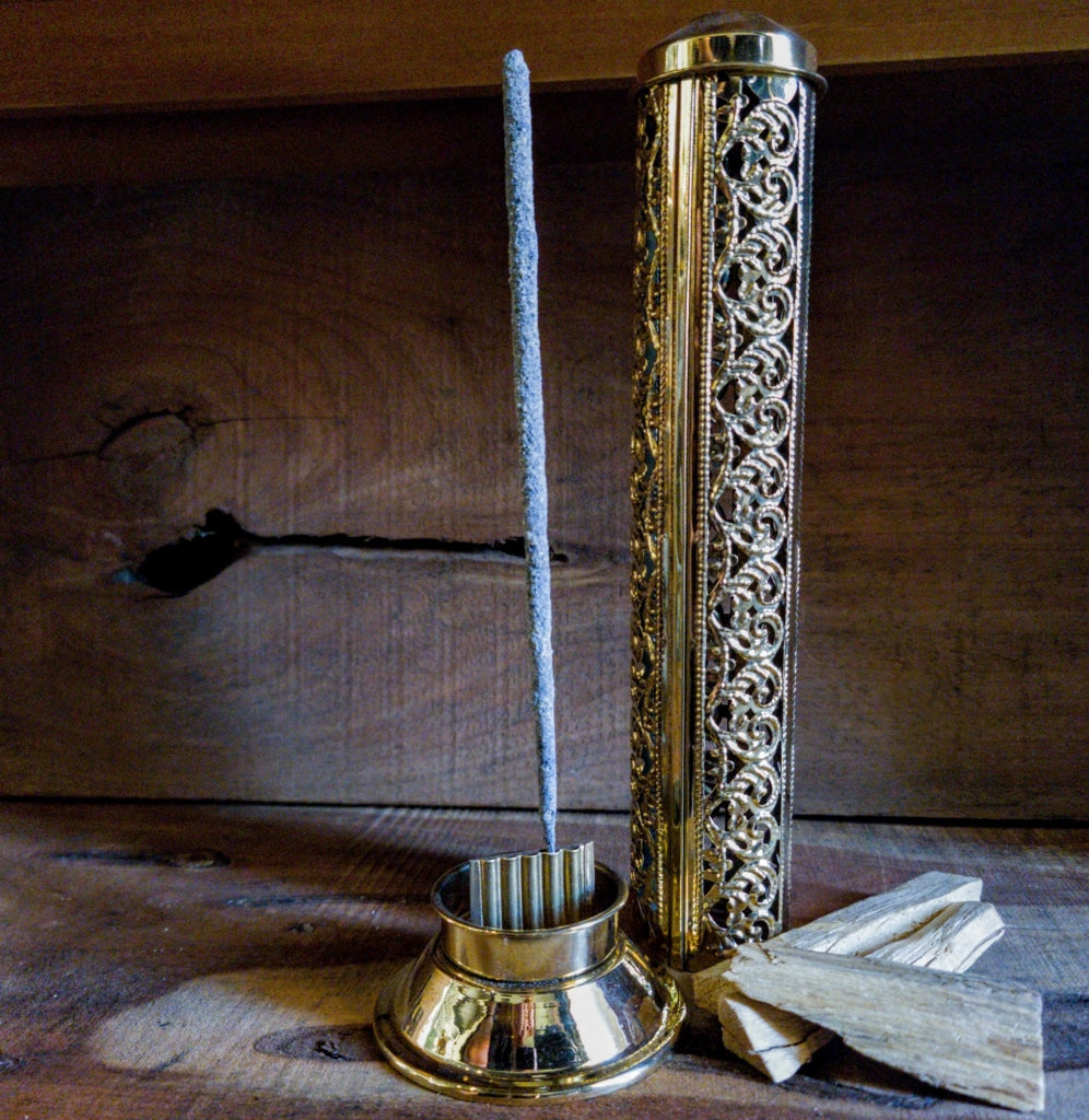 Brass Tower Stick Incense Burner Naturals
