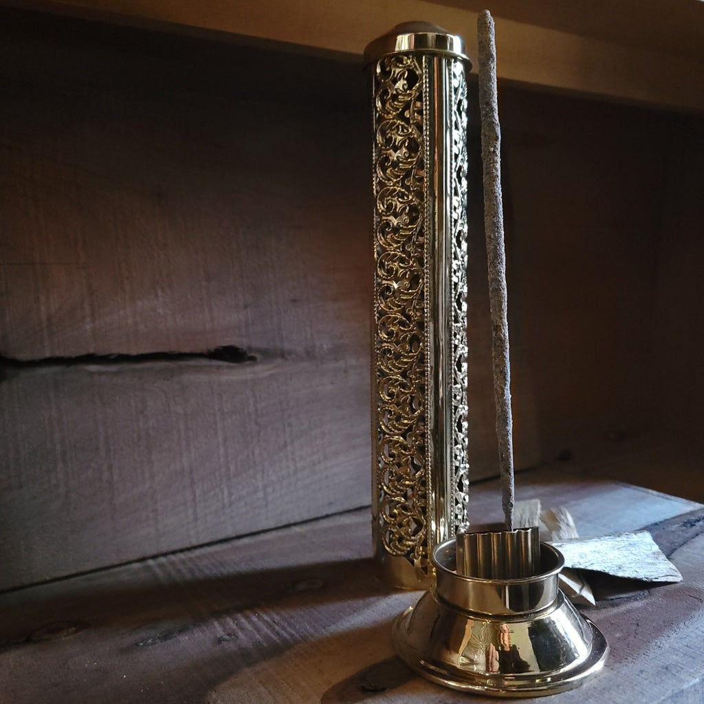 Brass Tower Stick Incense Burner Naturals