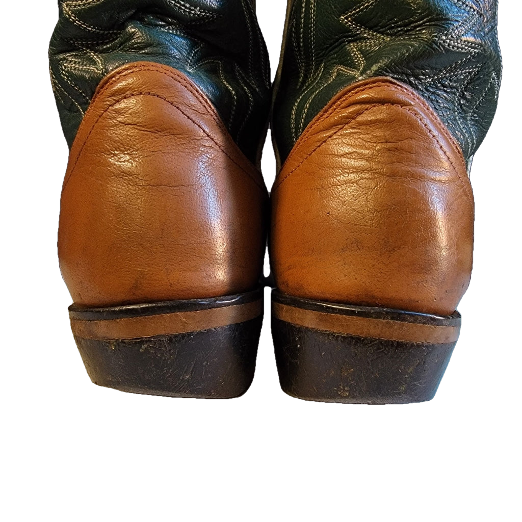 Brown And Green Western Boots - M 9.5 / W 11 Vintage Boot