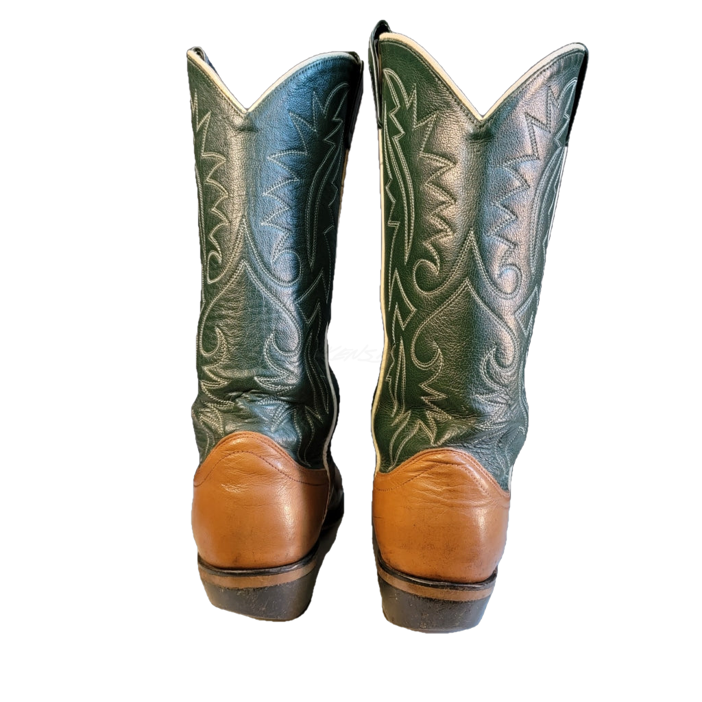 Brown And Green Western Boots - M 9.5 / W 11 Vintage Boot