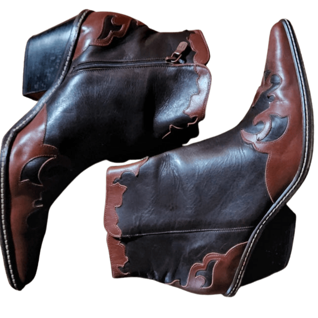 Brown Western Donald J Pliner Ankle Boots W 9 Harkensback
