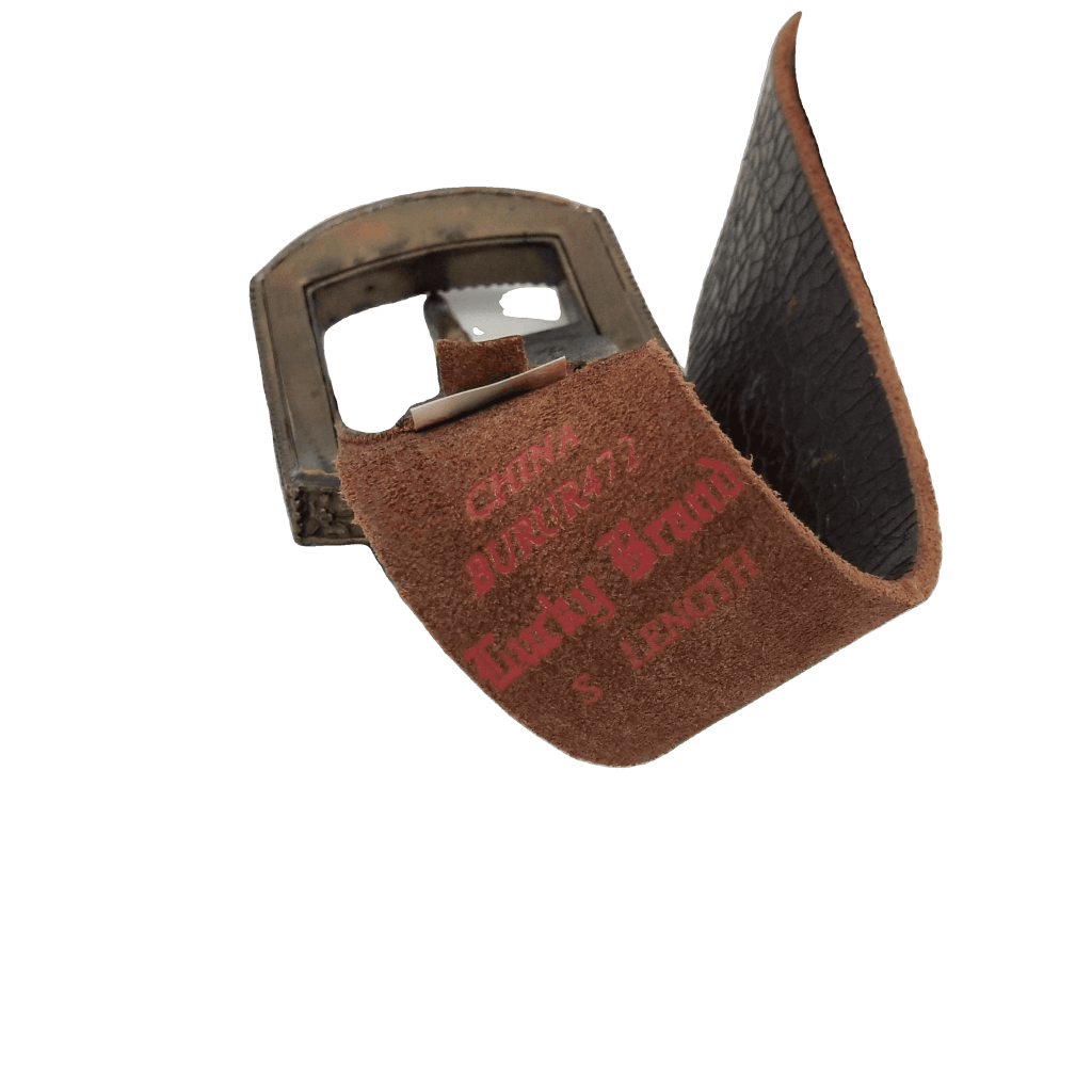 Brown Leather Belt With Western Buckle Vintage