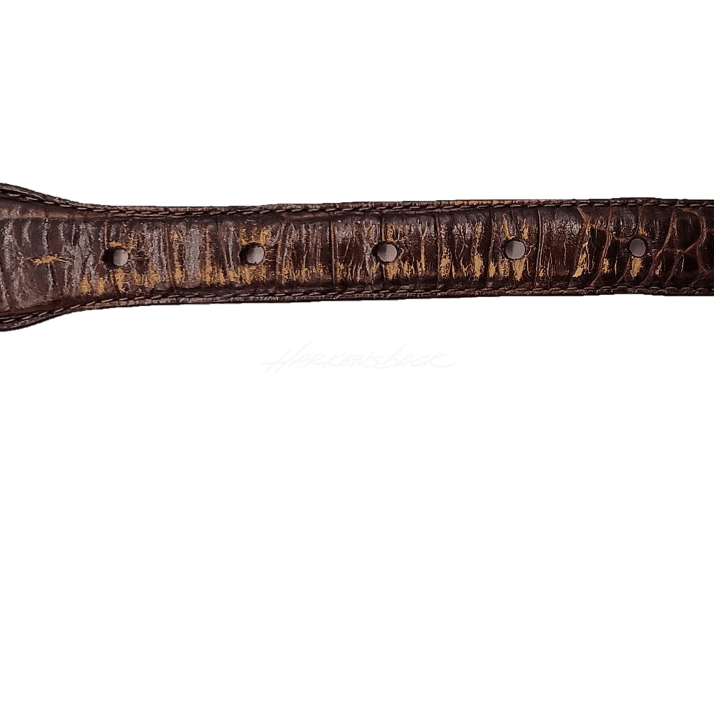 Brown Leather Western Belt With Silver Detailed Buckle Vintage