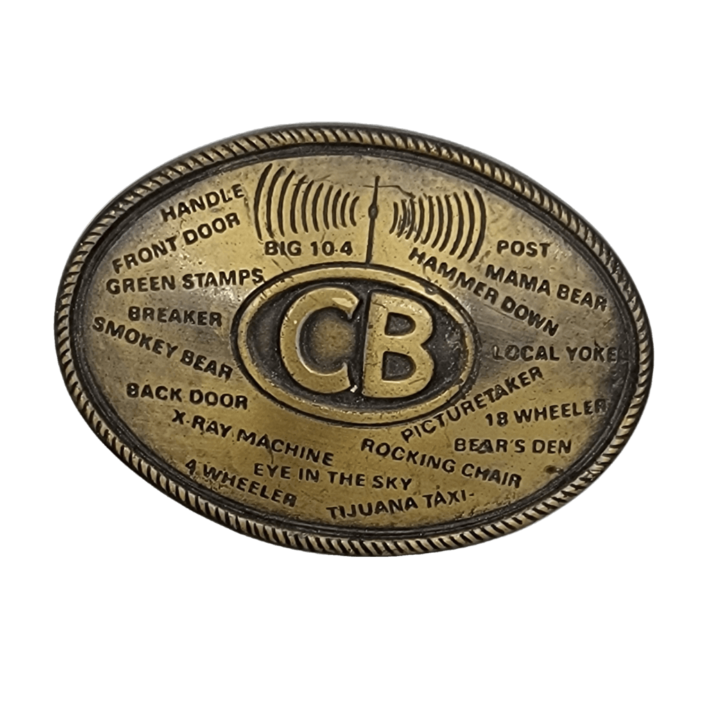 Cb Radio Brass Belt Buckle Vintage Western