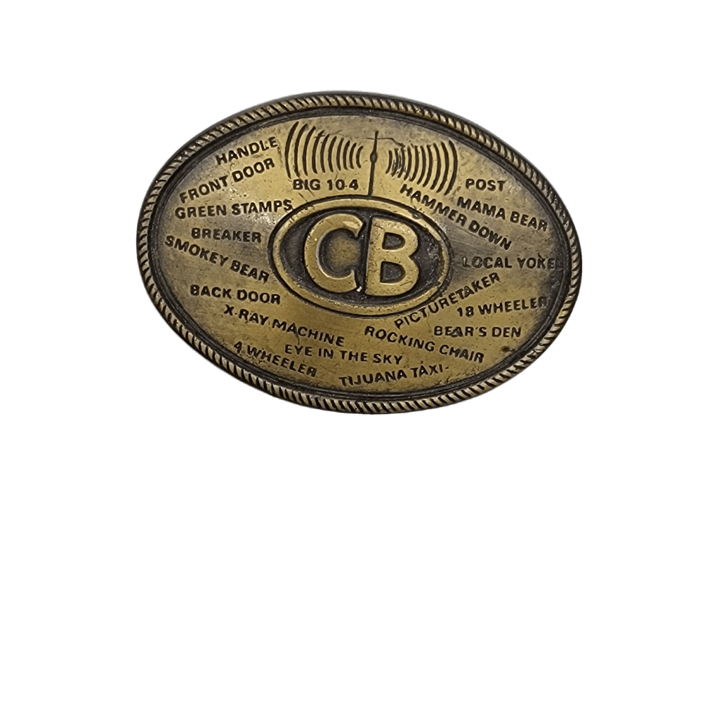 Cb Radio Brass Belt Buckle Vintage Western
