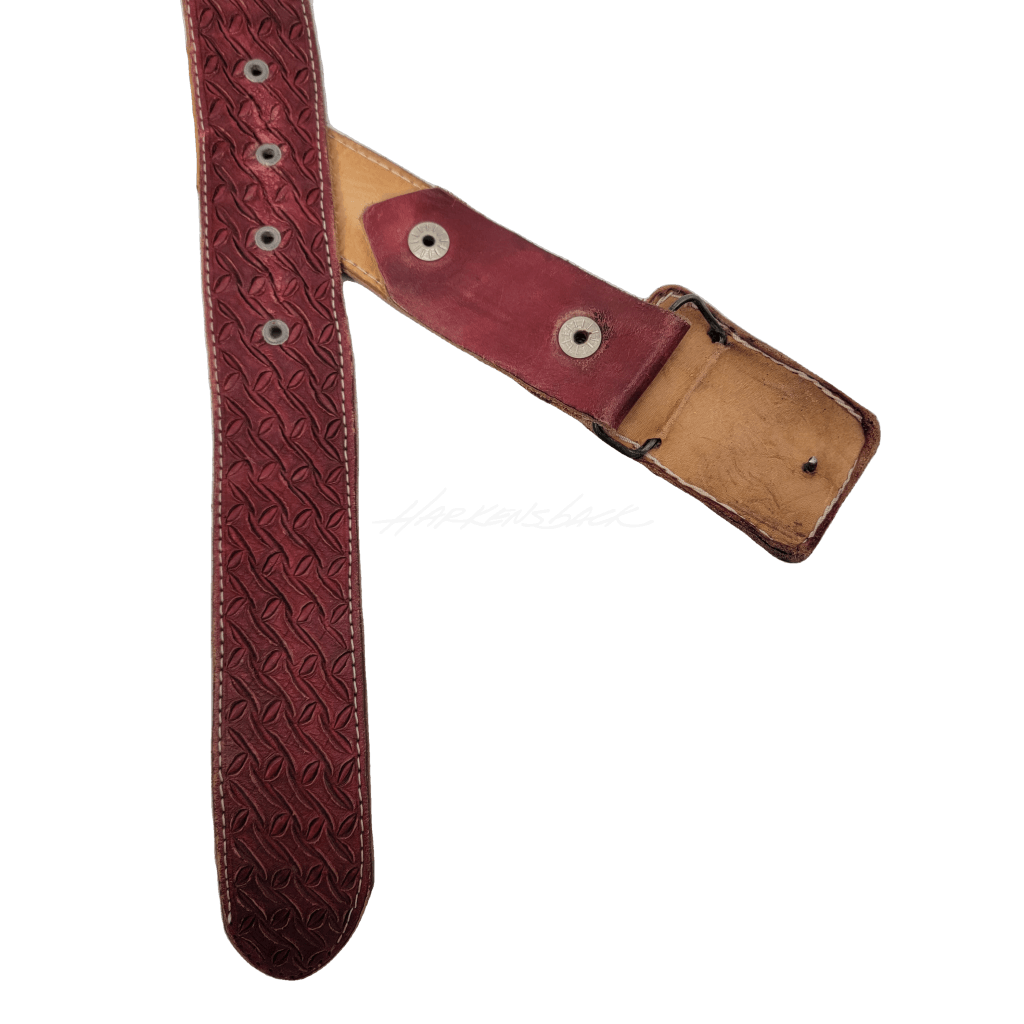Cordovan Western Belt With Hand Tooled Details Vintage