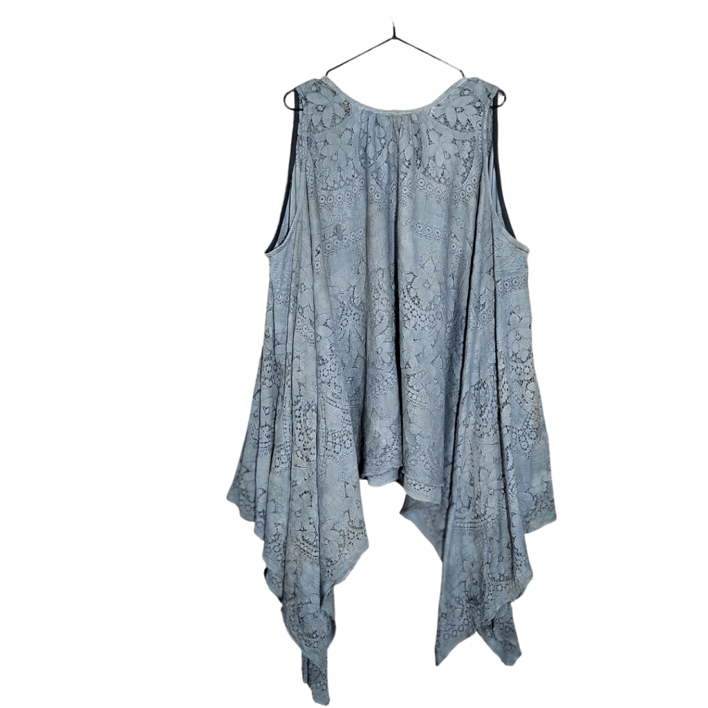 Cropped Point Flounce Vest - Vintage Lace Apparel Top