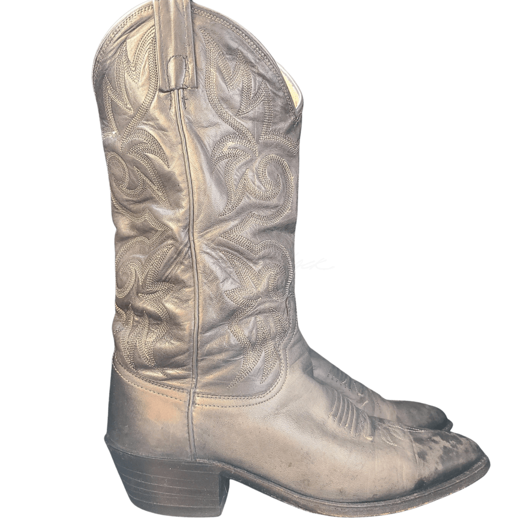 Dan Post El Paso Black Vintage Western Boots: M 6.5 / W 8 Boot