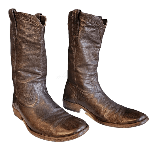 Goatdark Chocolate Frye Western Boots - M 9.5 / W 11 Vintage Boot