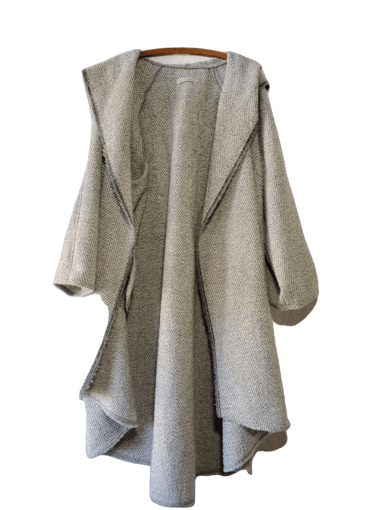 Desert Duster Sweater Coat British Designer Soft Wool - Light Gray Apparel Jacket