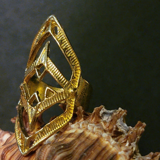 Double Diamond Brass Ring Jewelry