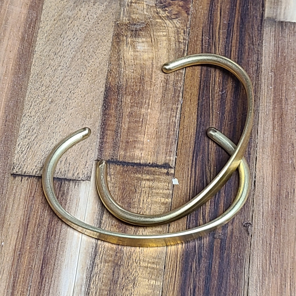 Flat Front Brass Cuff Jewelry Bracelet