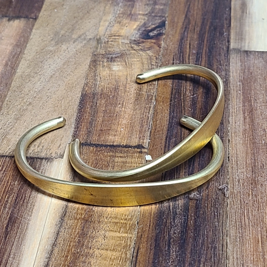 Flat Front Brass Cuff Jewelry Bracelet