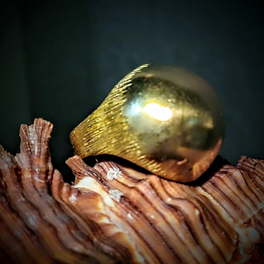 Full Moon Dome Brass Ring Jewelry