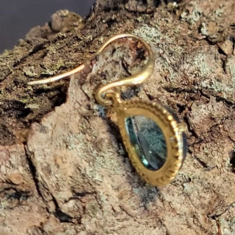 Gold Dangly Blue Crystal Earrings Jewelry Earring