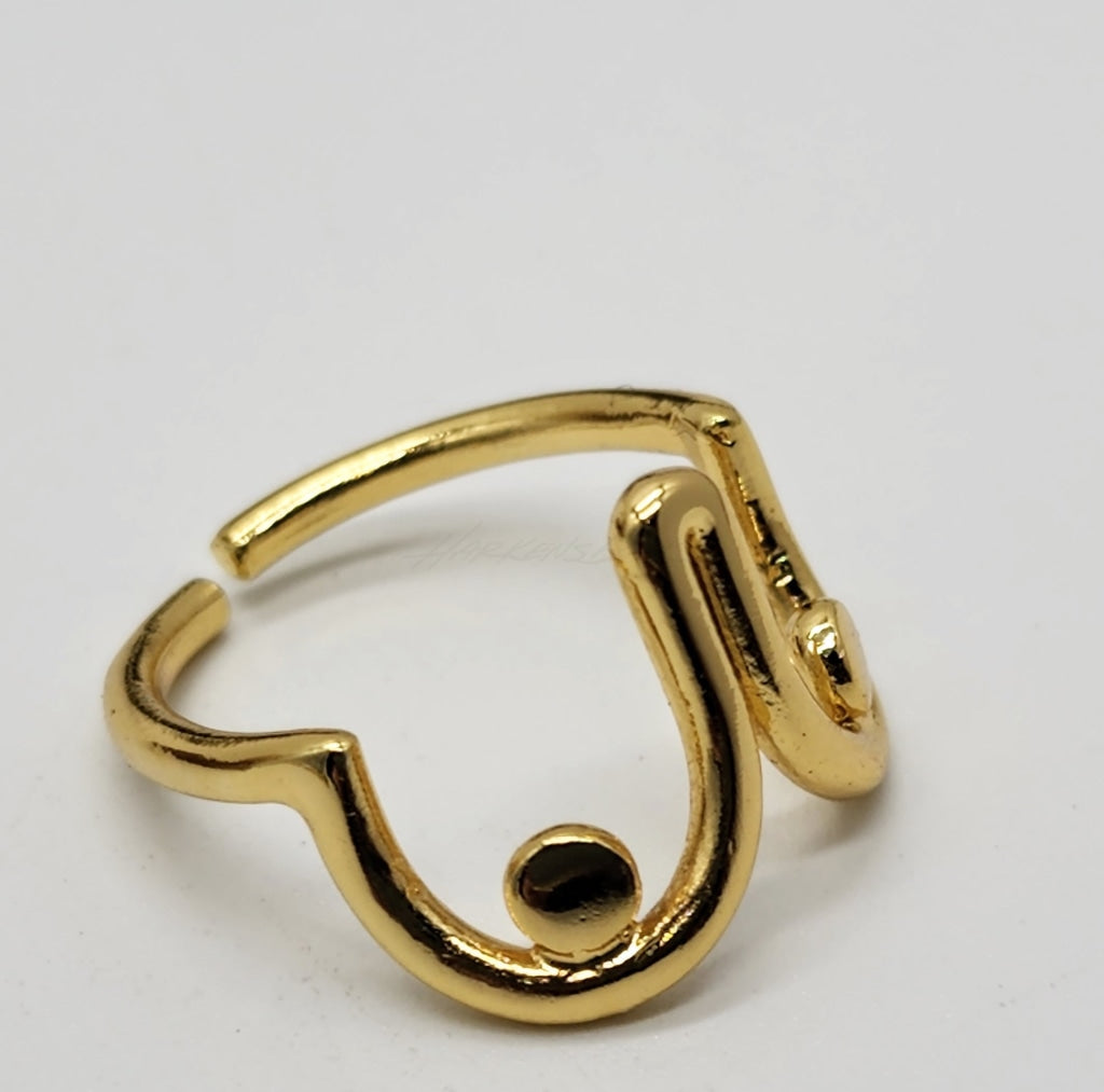 Just Boobs - Gold Plated Brass Ring Adjustable Jewelry