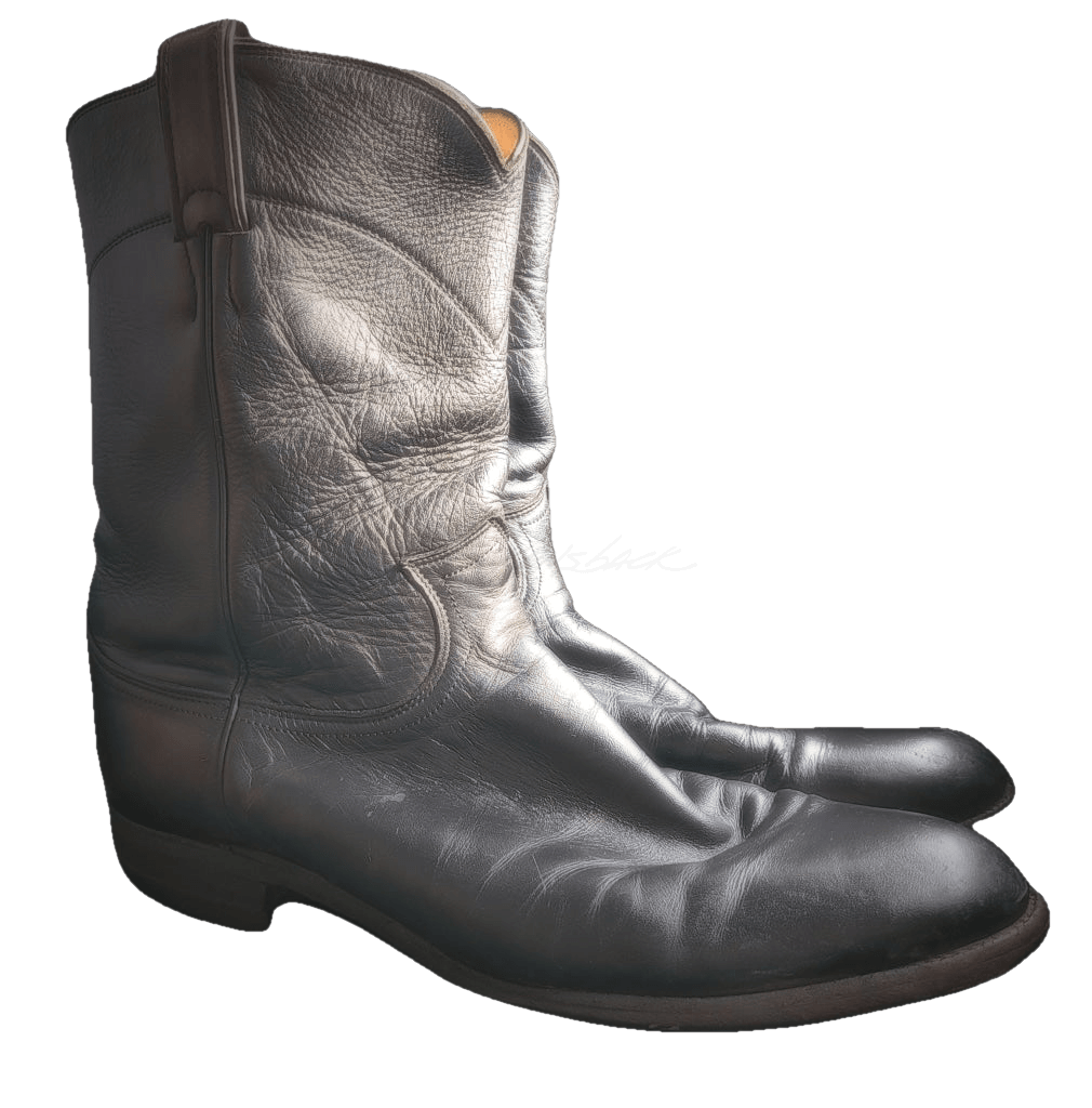 Justin Black Vintage Roper Boots Pu1 - / M 10.5 | W 12 Western Boot