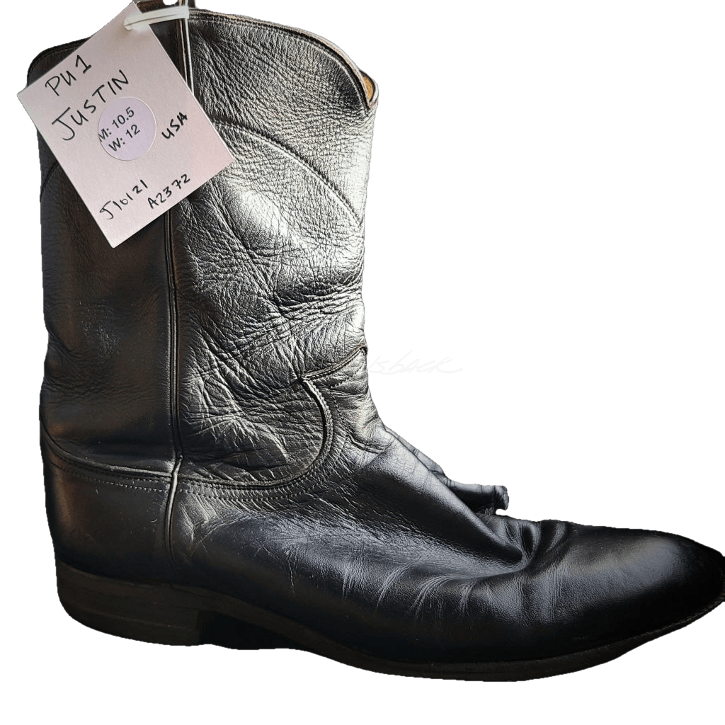 Justin Black Vintage Roper Boots Western Boot