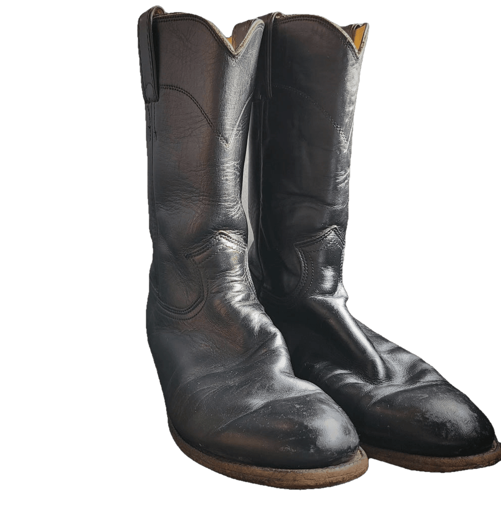 Justin Black Vintage Roper Boots Western Boot